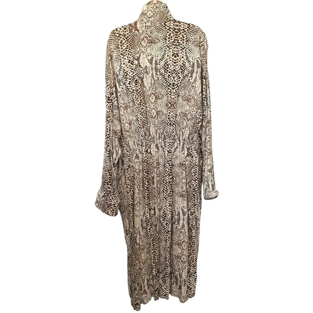 Free People Animal Print Midi Kimono Duster Cardigan Wild Nights Size Medium